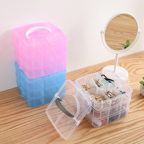 Multi-layer hand jewelry jewelry storage box earrings earrings earring stud storage rack dust box small exquisite portable transparent