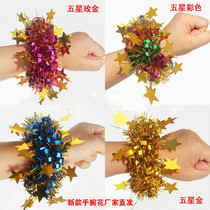 Kindergarten children dance dance hand wrist flower sequin cheerleader table performance Bell hand flower June 1 Games bracelet