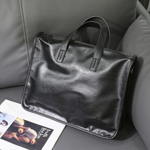Handbag mens briefcase casual business shoulder messenger bag tide brand new horizontal leather mens office bag
