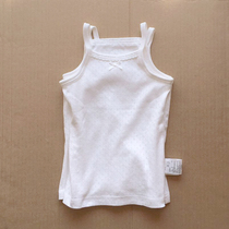 Two-piece summer little girl child baby white cotton mesh suspender thin soft vest