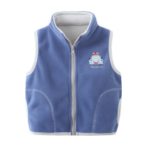 Boy vest spring and autumn rocking vest 2021 autumn and winter Children Baby plus velvet thick outer wear waistcoat shoulder 3152