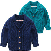 Boys sweater coat pure cotton 2023 spring and autumn childrens clothing middle and large childrens sweater childrens knitted cardigan 8526
