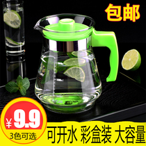 Transparent kettle Glass juice jug Glass set Household high temperature tea set Glass kettle Tea duckbill pot