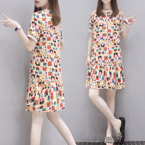 JOLIMENT large size dress womens summer 2021 new temperament loose and thin mm large size chiffon skirt