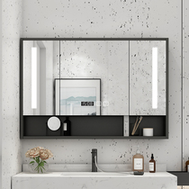  Smart bathroom mirror cabinet Wall-mounted bathroom mirror with defogging toilet Toilet makeup mirror Waterproof locker