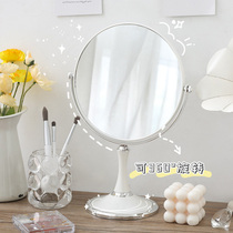 ins Wind student dormitory makeup mirror home small desktop table top Net red enlarged round double-sided mirror