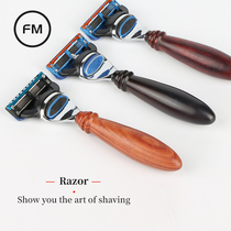 High-grade manual razor German quality solid wood razor vintage 5-layer knife head razor retro natural scraper