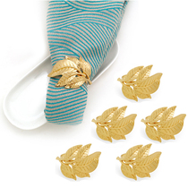 Gold Color Metal Circ Napkin Buckle Leaf Napkin Rings For We