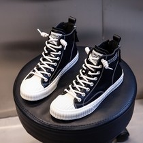 Wushe Korean version of leather high top XIE~Casual hip-hop dance XIE 8 holes Martin XIE Back zipper short XIE