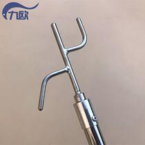 Stainless steel unspiked pick-up hook 3m5m10 rice embossed telescopic rod thickened Transcript pole 8mm mouth bend
