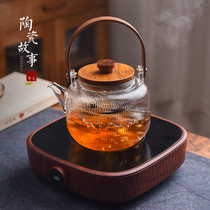 Ceramic story Cooking teapot Single pot Electric ceramic stove Tea maker Tea stove Glass tea set thickened heat-resistant kettle
