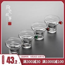 Creative heat-resistant glass filter net tea leak net set Tea Tea Kung Fu Tea Set accessories tea compartment tea filter funnel