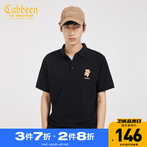 Cabbeen Carbene Mens Clothing Black POLO Shirts Spring Summer Style Trend Little Bear Embroidery B
