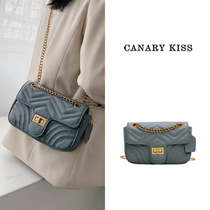 Blue shoulder women 2021 tide summer new French small fragrance fashion foreign style casual wild crossbody niche