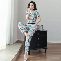 High-end Brands Sportswear Suit Womens Summer 2022 New Fashion Casual Ocean Trendy Two Sets Slim