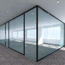 Office glass partition wall Foshan factory aluminum alloy hollow Louver partition wall tempered glass high sound insulation