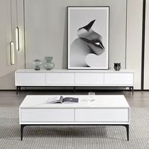 Italian minimalist rock board coffee table TV cabinet combination Modern simple Nordic small apartment economical living room floor cabinet