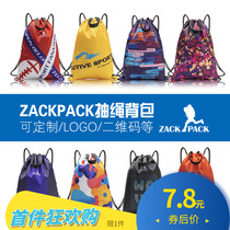 zackpack commemorative Sports waterproof Oxford cloth bag backpack drawstring backpack custom printed LOGO