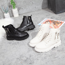 Martin boots women plus velvet thick cotton shoes 2021 autumn and winter new trendy shoes waterproof warm boots flat snow boots women