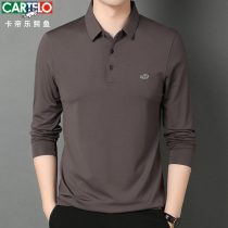 Crocodile long sleeve T-shirt men autumn leisure Spring and Autumn Polo shirt thin loose base shirt middle aged men clothes