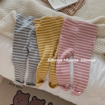 Spring South Korean childrens clothing spring new male girl streaks underpants child minimalist elastic outwear long pants