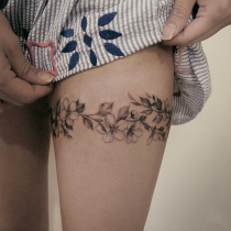 (Sumu Planet) thigh wreath sexy flower tattoo stickers waterproof female lasting realistic ins Wind stickers