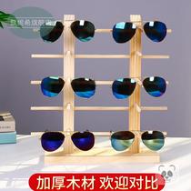 Solid Wood sunglasses props wooden window decoration glasses shop counter eye display rack