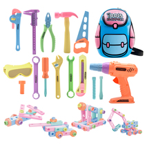Girl hands-on disassembly and screwing screws educational toys childrens screwdriver removal tool set building blocks assembly electric drill