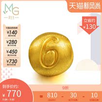 Zhou Shengsheng Pure Gold Charme Gold bracelet Beaded Jewelry Digital 6 transfer beads pendant 87645C hard gold