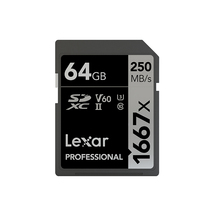 Lexar SD Card 64G 1667X UHS-II High Speed Micro SLR Camera Memory Card 250M S 4K V60 SDXC Card 64G Camcorder Memory Card