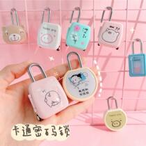 Cartoon luggage combination lock padlock small cabinet cute mini student dormitory childrens schoolbag lock anti-theft lock