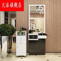Beauty salon student Beauty single mirror Courtyard Large makeup home mirror table tool cabinet hanging wall mirror retro mirror hanging mirror