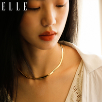 ELLE Square Snake Bone Necklace 2021 New Neck Chain Wearing choker Female Summer Plated 18K Gold Silver Snake Bone Chain