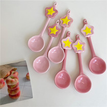 Korean Cute Cartoon Star Spoon Dessert Spoon Girl Dream Magic Princess Spoon Soup Spoon