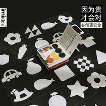imikids black and white card newborn baby early education visual stimulation chasing baby 0-3 months color flash card toys