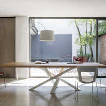 Wood conference table Long table loft industrial style office desk Creative long conference table and chair Staff table Rectangular table