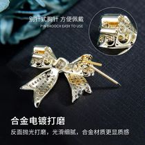 Bow knot anti-light brooch collar pin fixed clothes cardigan buckle pin high-end temperament cute all-match accessories