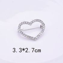 Cardigan button anti-light pin buckle fixed overalls simple all-match size round heart brooch