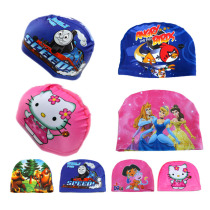  Childrens swimming cap Boys and girls cute cartoon baby cloth cap sun-proof and comfortable swimming cap for children