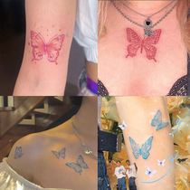 20 butterfly tattoo stickers Waterproof female long-lasting ins wind arm girl heart color chest semi-permanent simulation