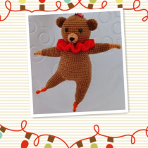 Crochet illustration Ballet bear handmade wool tutorial doll doll crochet illustration