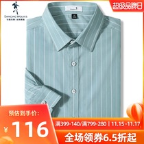Dance with Wolves Mens Vertical Striped Long Sleeve Shirt Men 2021 Autumn New Lapel Micro-Bomb Mens Casual Shirt