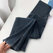 Pregnant Woman Pants Spring Fall Outside Wearing Thin style Bottom Straight Drum Long Pants Summer Small Sub Pregnant Woman Jeans Womens Spring Dress
