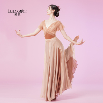Liuge classical dance dance suit double-layer dress Chinese dance practice suit performance costume form suit autumn and winter