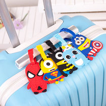 Creative luggage boarding pass hanging buckle pendant cartoon luggage tag Travel trolley box reinforced label card tag