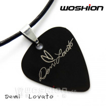 Titanium Steel Metal Guitar Pick Necklace Demi Lovato Demi Lovato Rock Jewelry