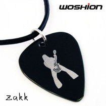 Metal punk personality rock guitar pick necklace Zac pattern
