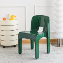 SEJU Medieval Green Ins Dining Chair Designer Net Red Leaning Back Chair Living Room Small Family Cafe Minima Plastic Stools