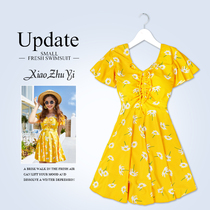 Korea ins cover belly thin conservative 2021 new fairy fan conjoined hot spring bath suit swimsuit women Summer
