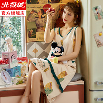 Sleeping skirt ladies summer cotton 2021 new sleeveless suspender thin pajamas cute size spring and summer home clothing